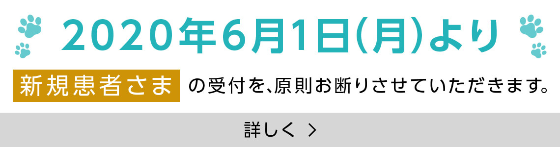 2020年6月1日より新規患者受付を原則お断りさせていただきます